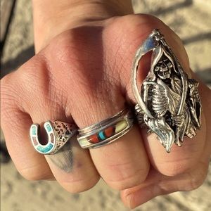 Vintage Grim Reaper Biker Ring